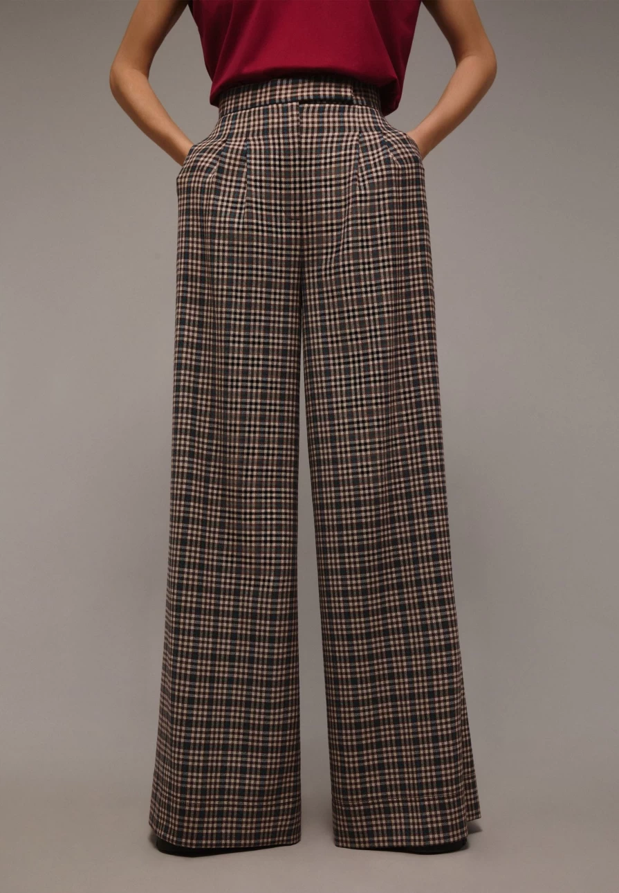 "Scalpers Company Women's Dart Check Trousers – Stylish & Comfortable Pants"