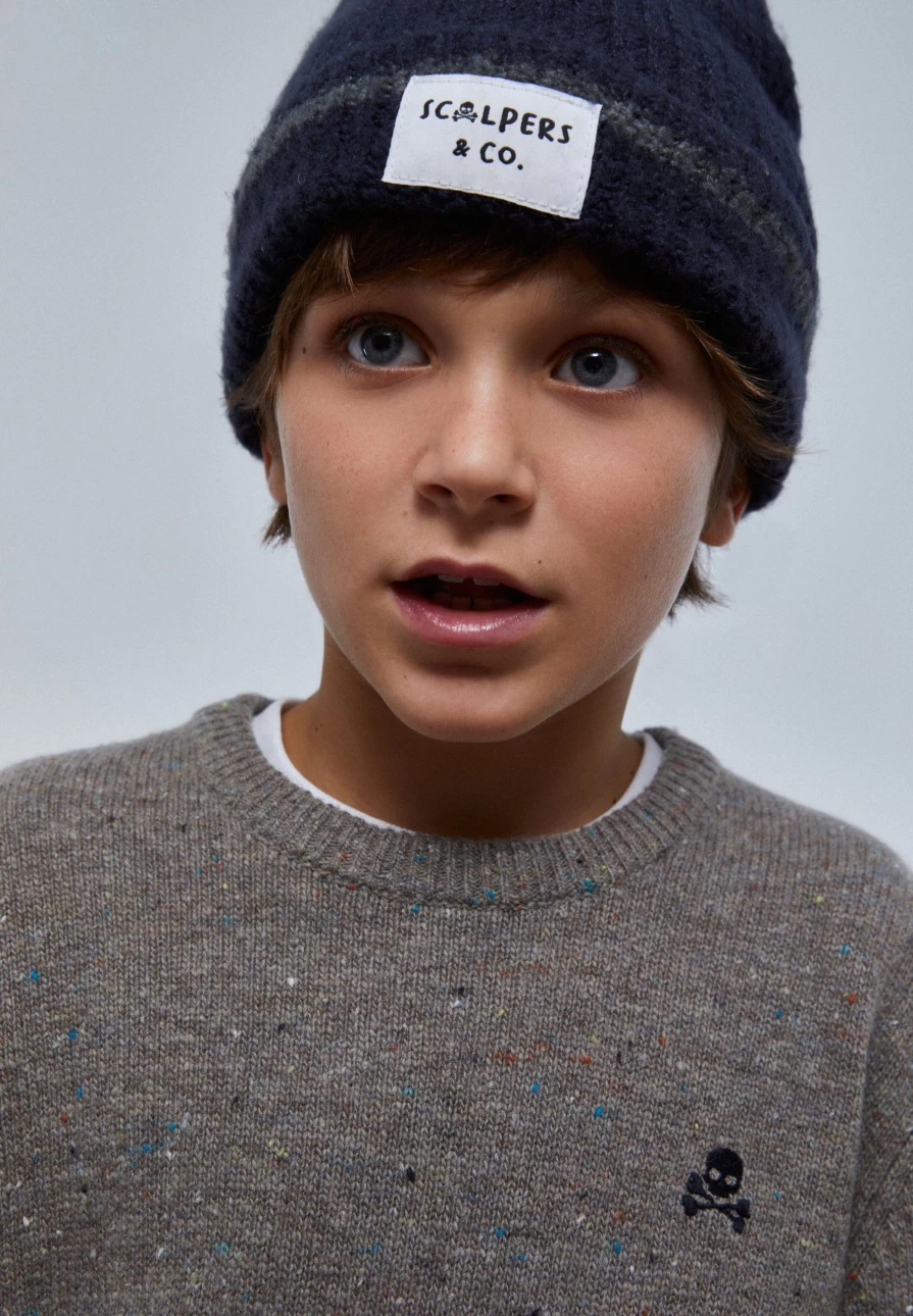 "Scalpers Co. Kids' Striped Knit Beanie - Soft Winter Hat for Boys & Girls"