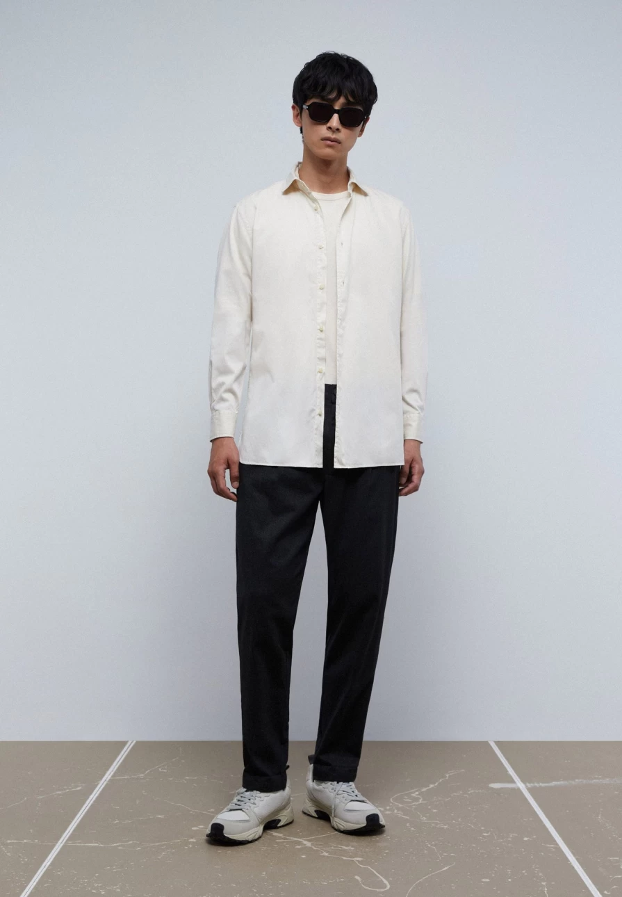"Cream Skull Print Faded Shirt for Men | ScalpersCompany Vintage Style"