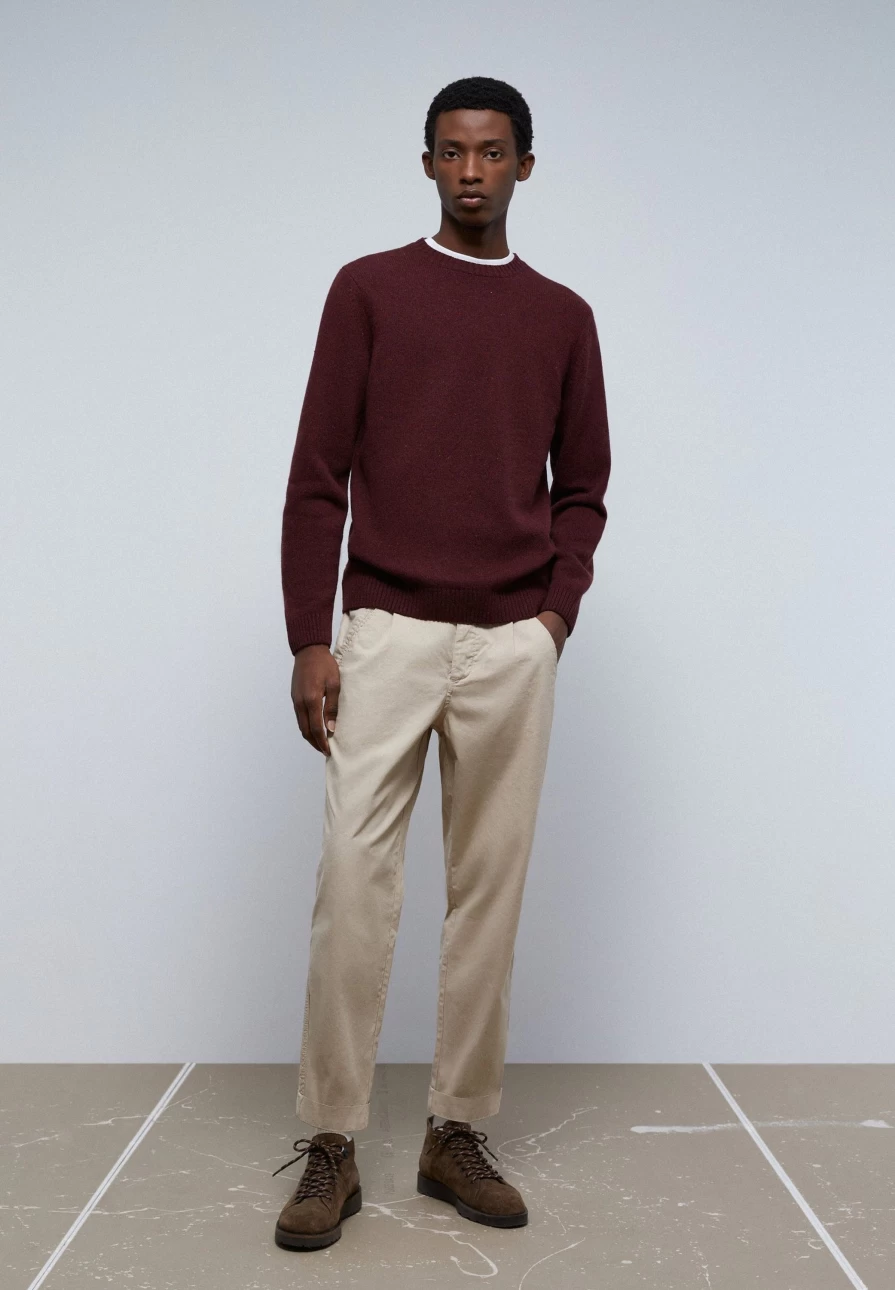 "ScalpersCompany Men's Ribbed Wool Sweater - Warm & Stylish Knit Pullover"