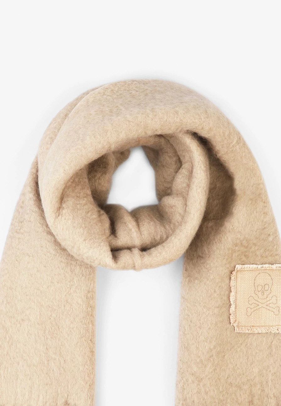 "Scalperscompany Women's Fashion Scarf with Embroidered Skill Patch Design"