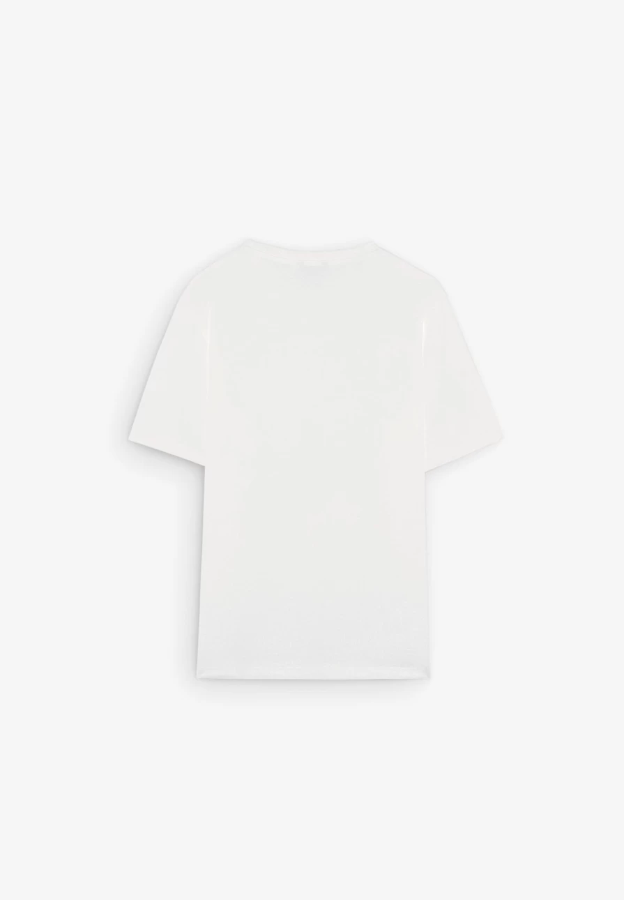 "ScalpersCompany Nos Skull Graphic Relaxed Tee for Men in Off White"