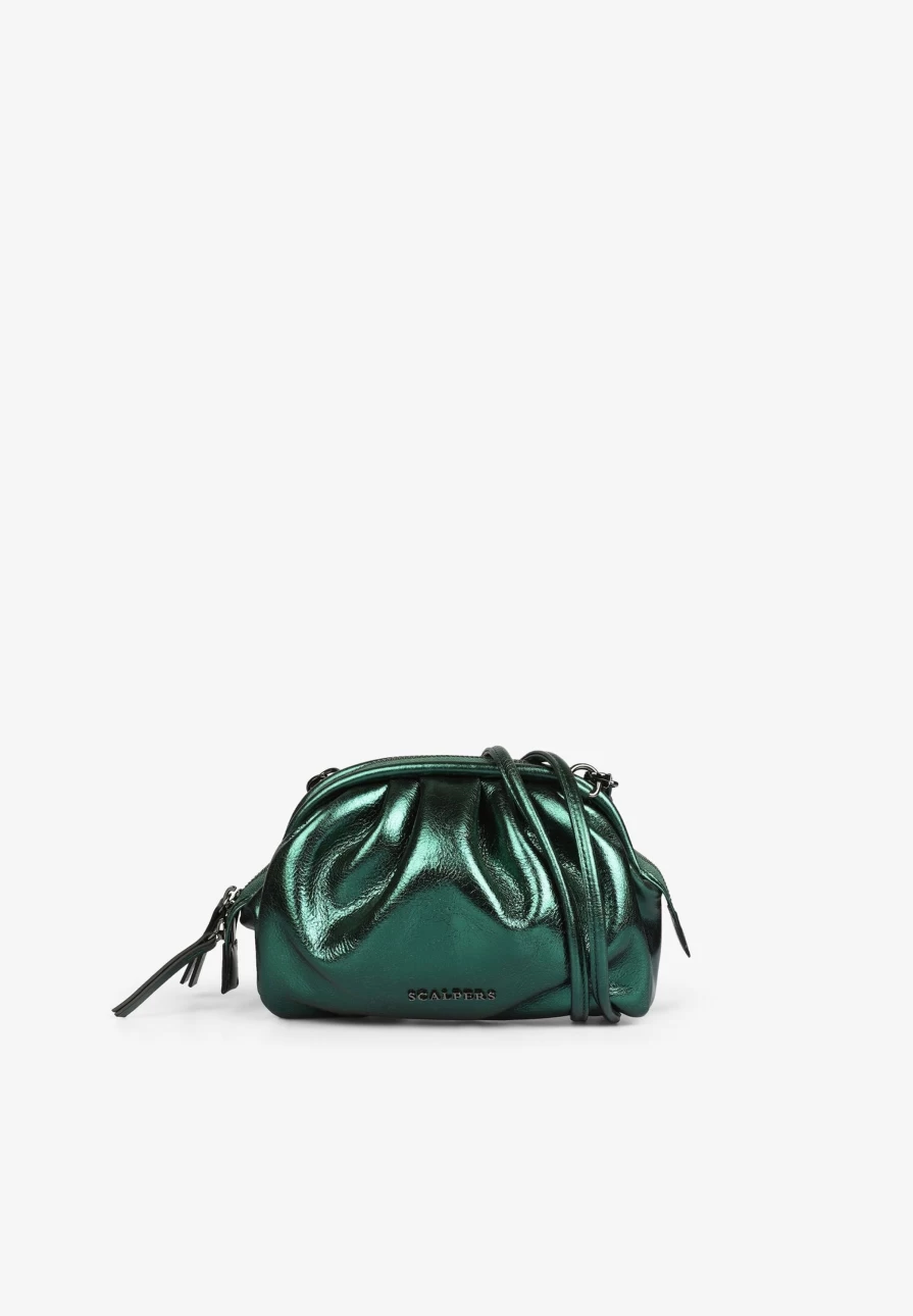 "ScalpersCompany Women's Metallic Green Clutch Bag - Elegant Evening Purse"