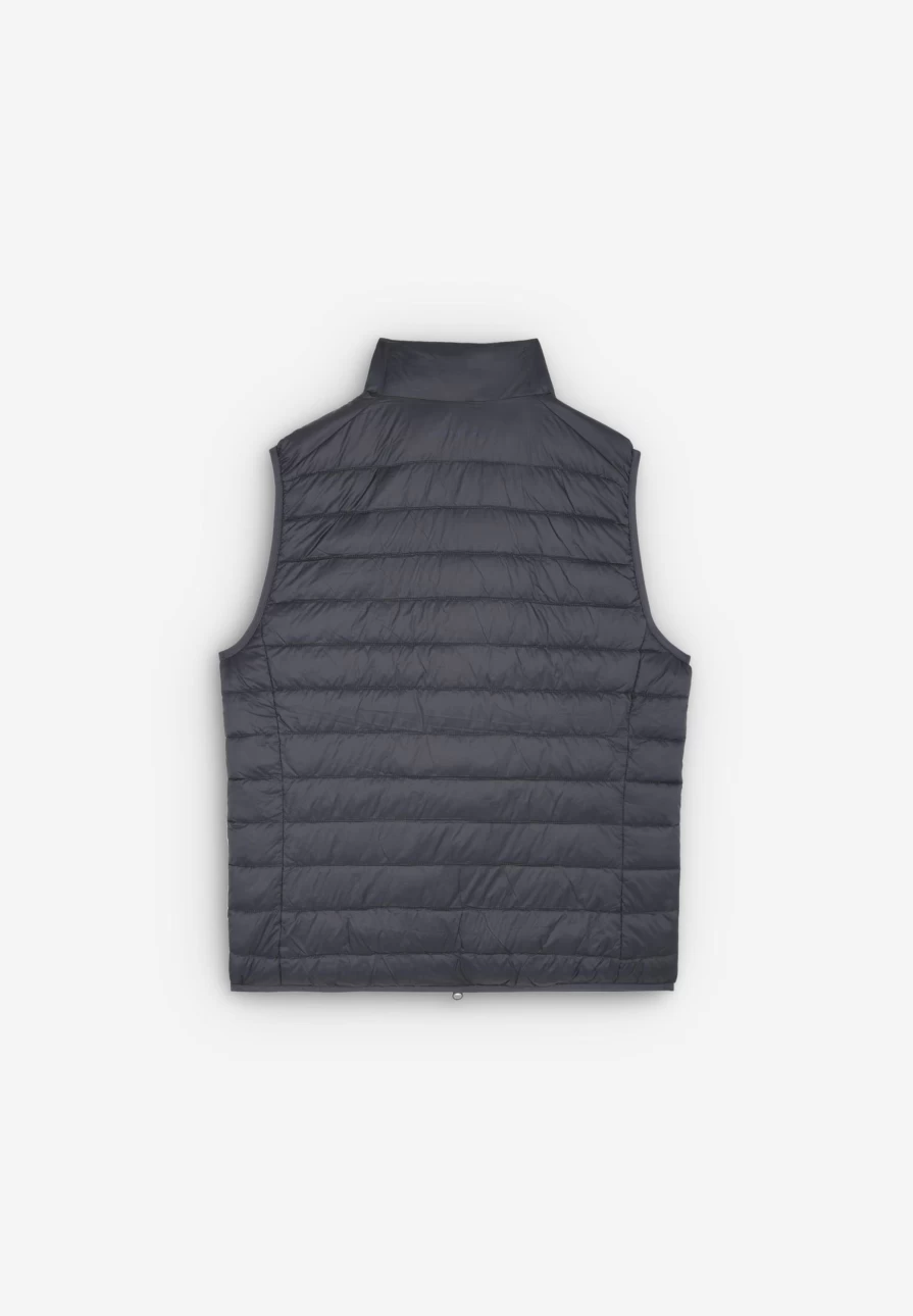 "ScalpersCompany Men's Grey Skull Print Puffer Vest - Warm Quilted Jacket for Winter"