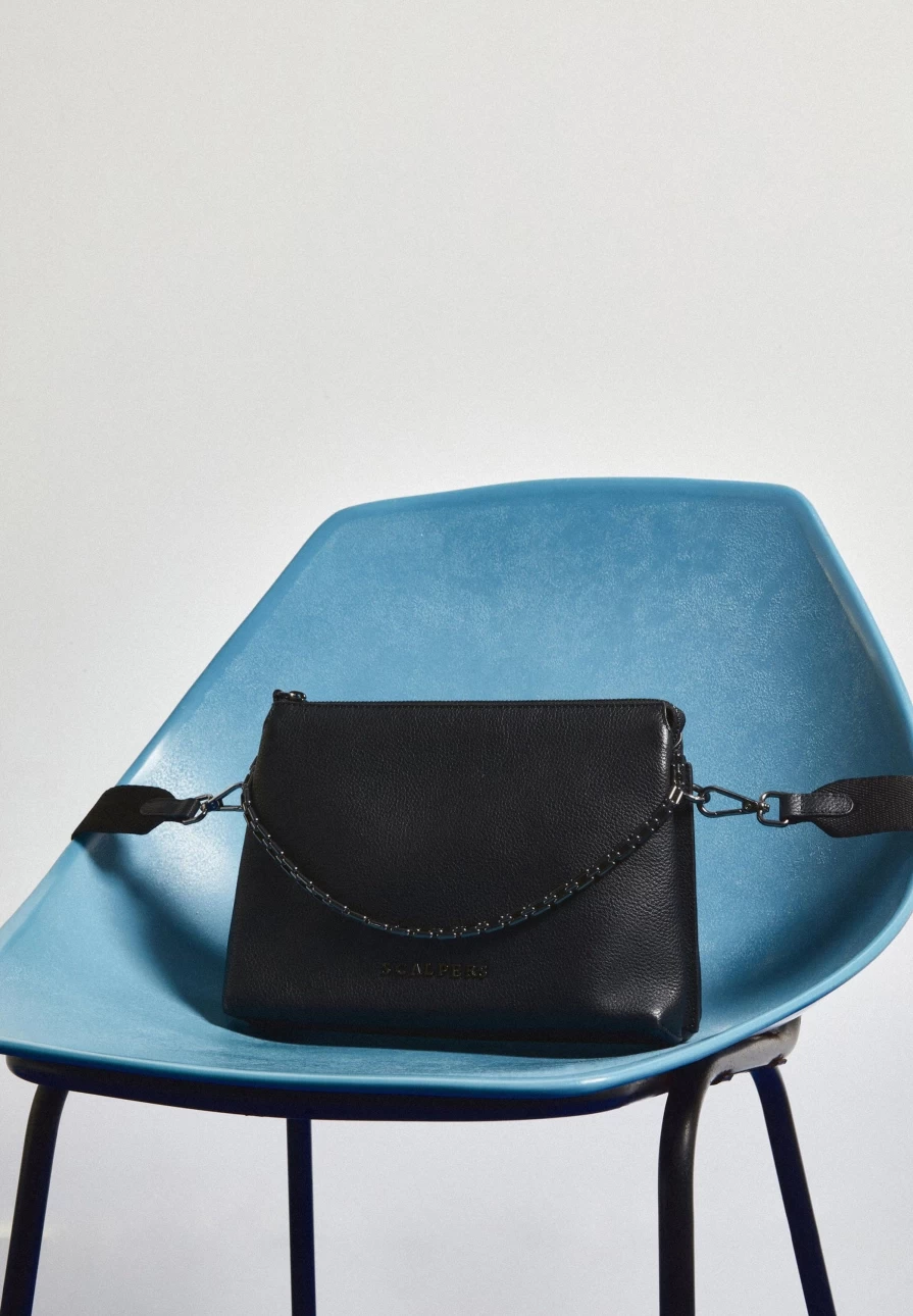 "ScalpersCompany Women's Stylish Leather Bag with Chain Strap - Fashionable Handbag for Women"