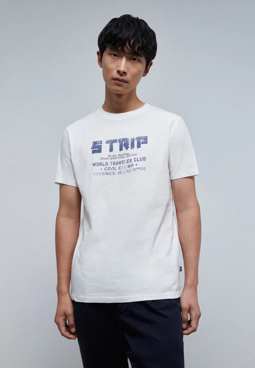 "ScalpersCompany Men's Off White Rustic Slub Knit T-Shirt - Vintage Comfort Fit Tee"