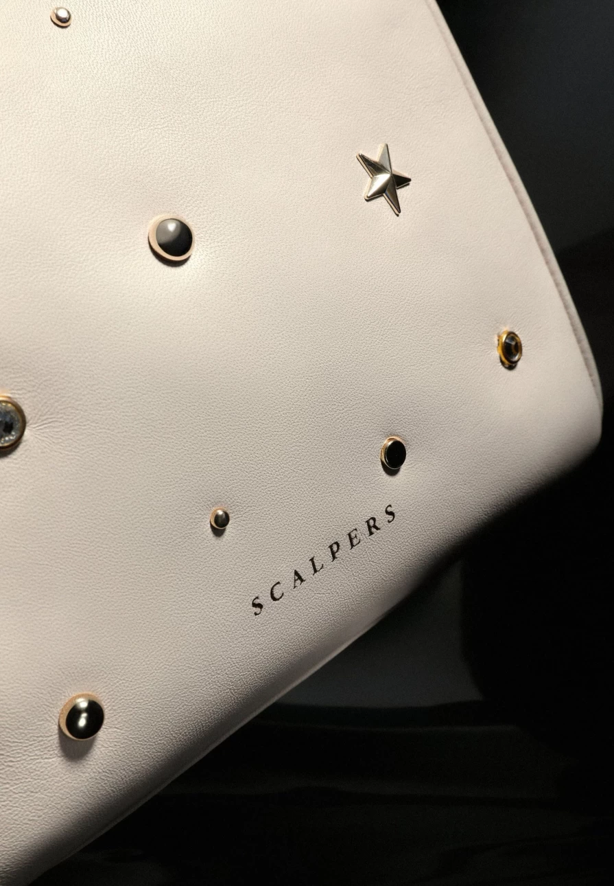 "ScalpersCompany Women's Stylish Leather Bag with Studded Detailing"