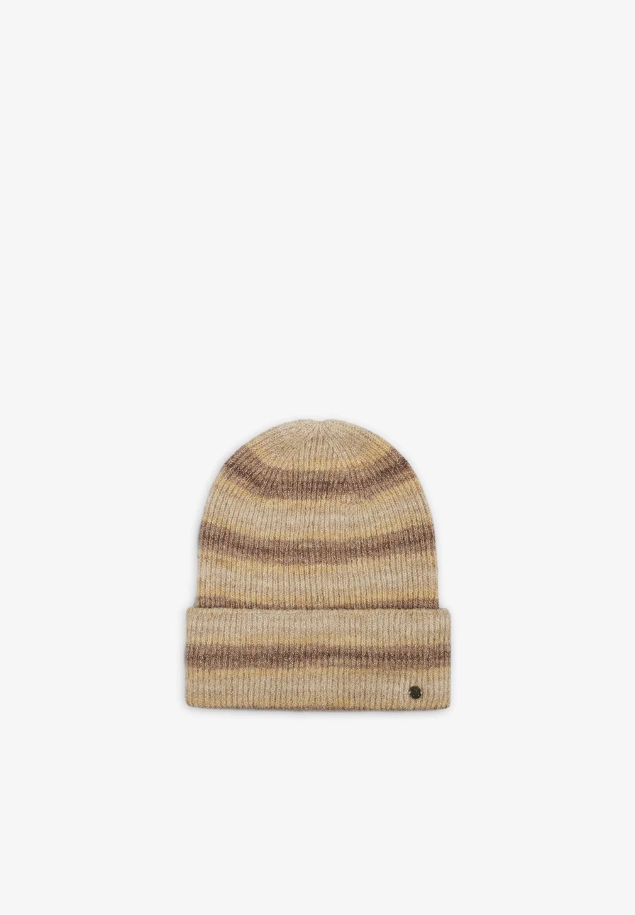 "ScalpersCompany Women's Natural Striped Knit Hat - Soft Winter Beanie for Women"