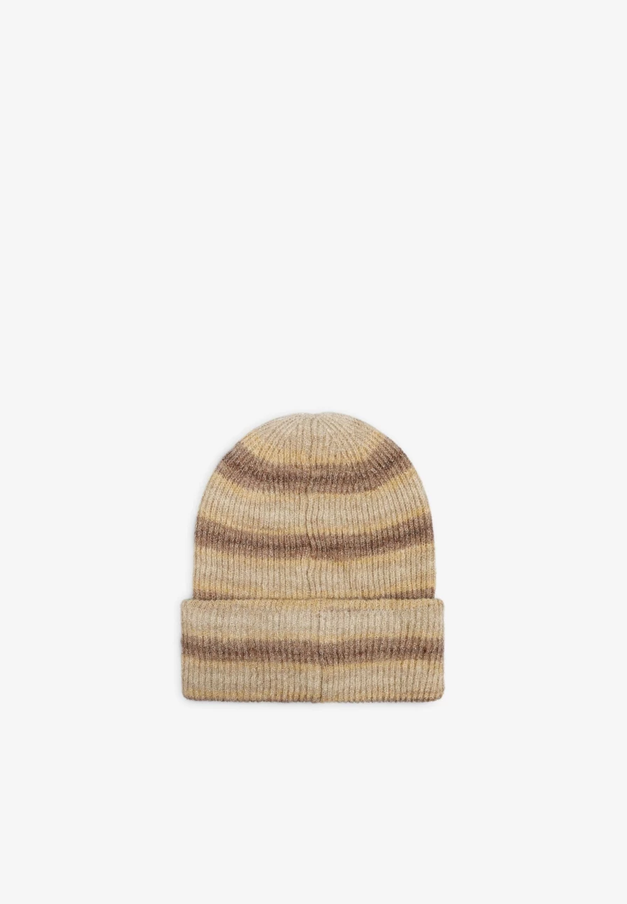 "ScalpersCompany Women's Natural Striped Knit Hat - Soft Winter Beanie for Women"