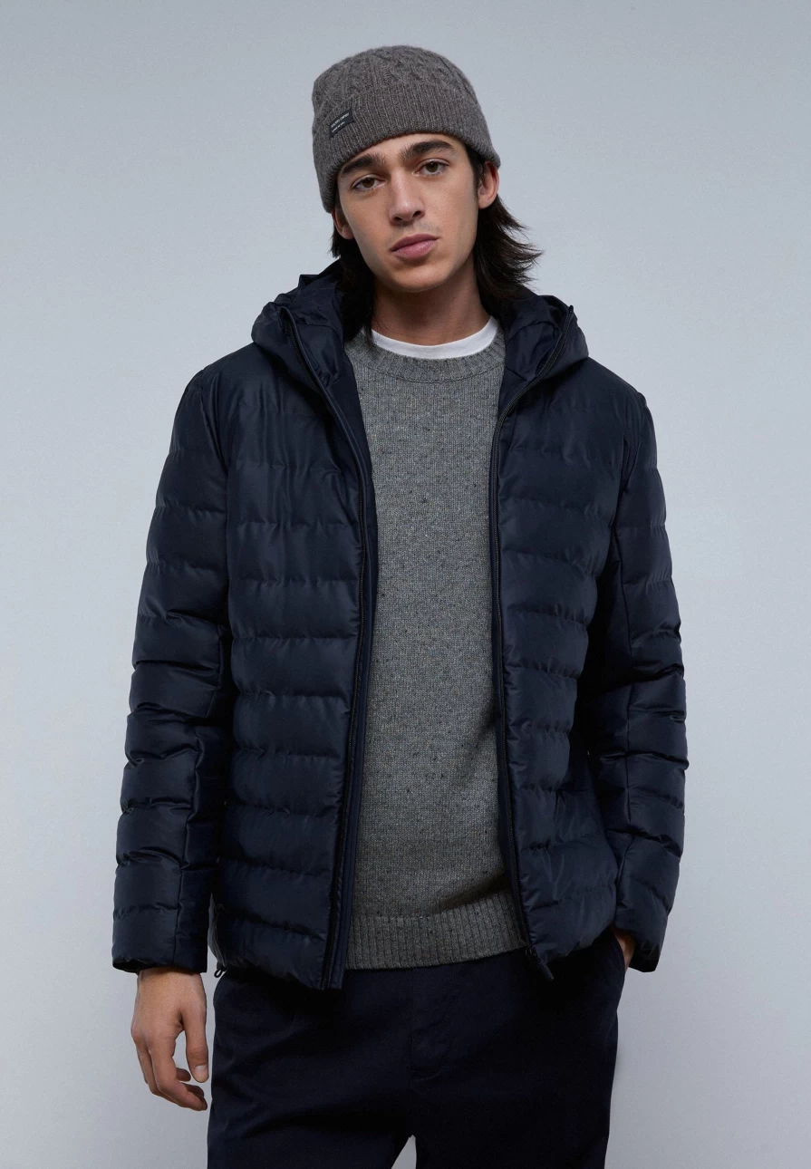"ScalpersCompany Men's Quilted Technical Jacket – Lightweight Water-Resistant Outdoor Jacket"