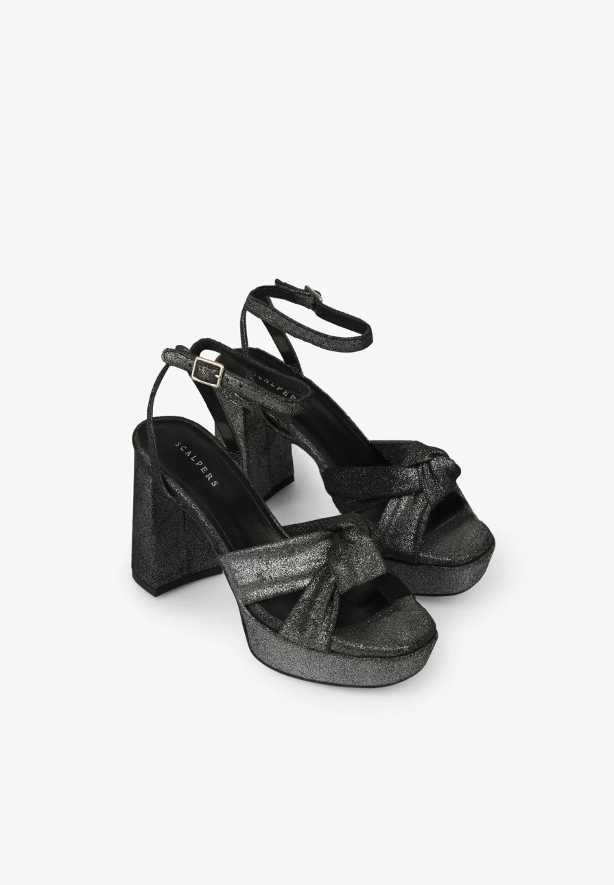 "ScalpersCompany Women's Platform Heeled Sandals with Knot Detail Stylish Summer Shoes"